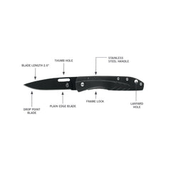 Cutit pliabil de buzunar Gerber, lungime lama 6,6 cm, STL 2,5 Pocket Folder, negru
