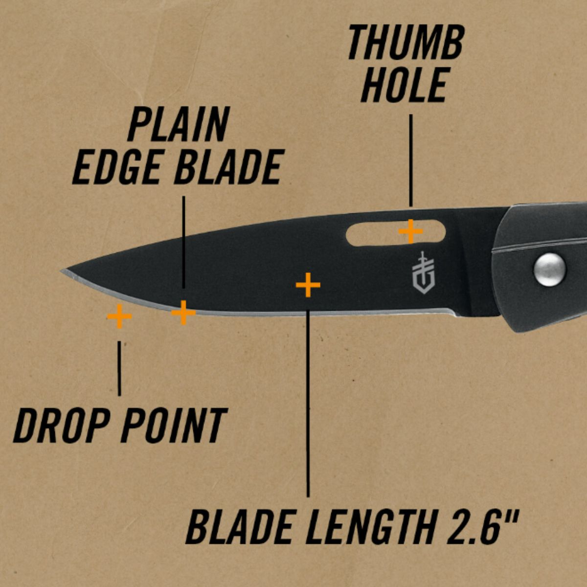 Cutit pliabil de buzunar Gerber, lungime lama 6,6 cm, STL 2,5 Pocket Folder, negru
