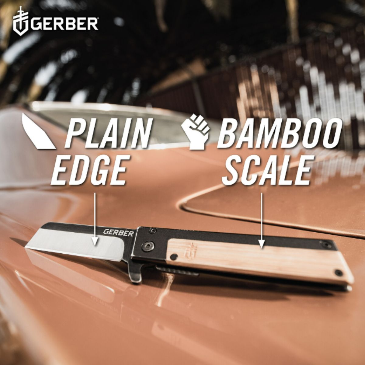 Cutit pliabil de buzunar Gerber, lungime lama 6,8 cm Quadrant Modern Folding Bambo