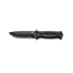 Cutit tactic si de supravietuire Gerber cu muchie fina si toc cu lama fixa Strongarm, negru