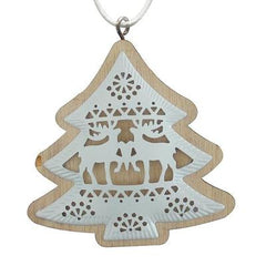 Decor de Craciun MagicHome, brad cu cerb si agatatoare, pachet 5 bucati