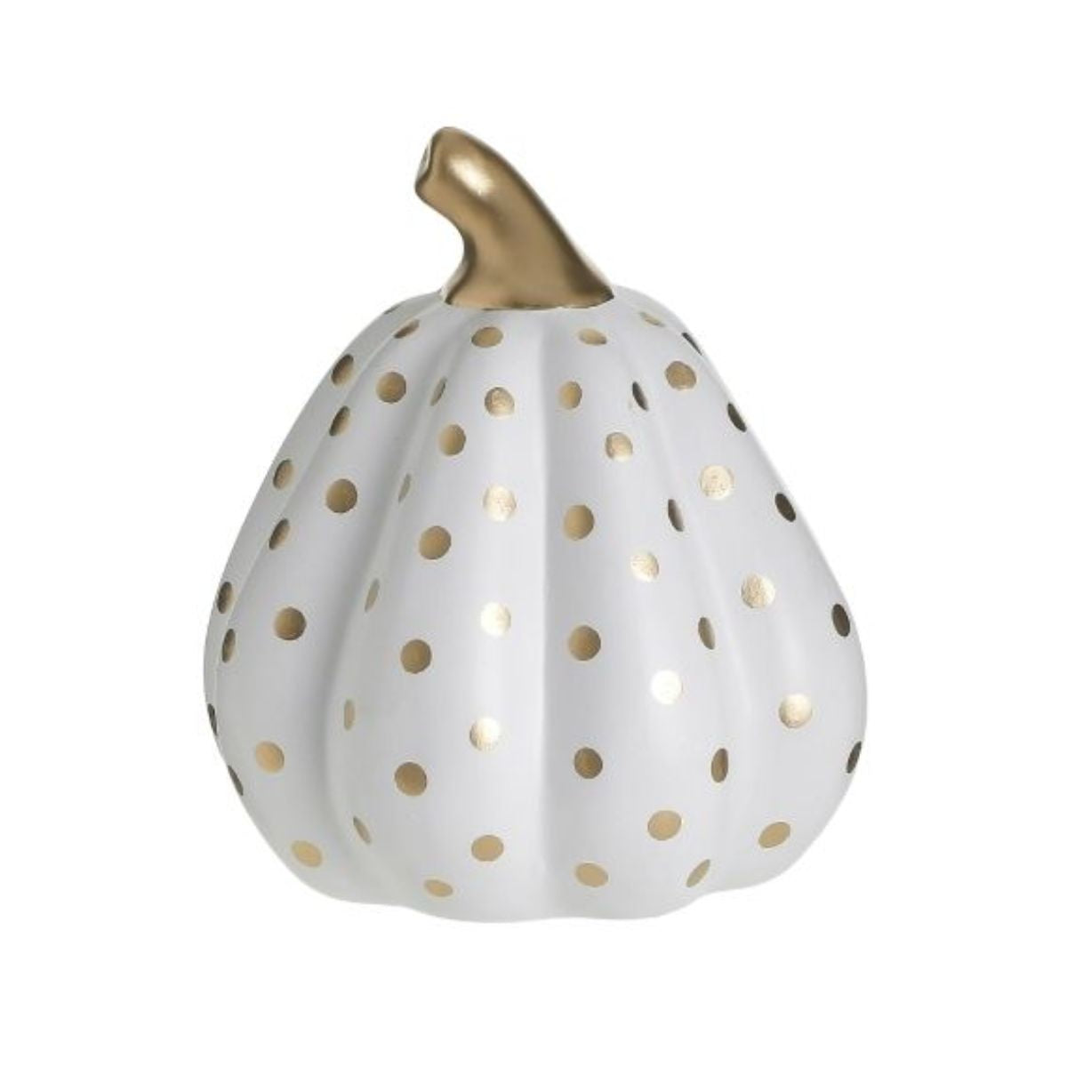 Decoratiune alb/auriu din ceramica dovleac Φ18Χ20 Inart