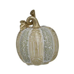 Decoratiune auriu/crem din polirasina dovleac Φ15Χ19 Inart