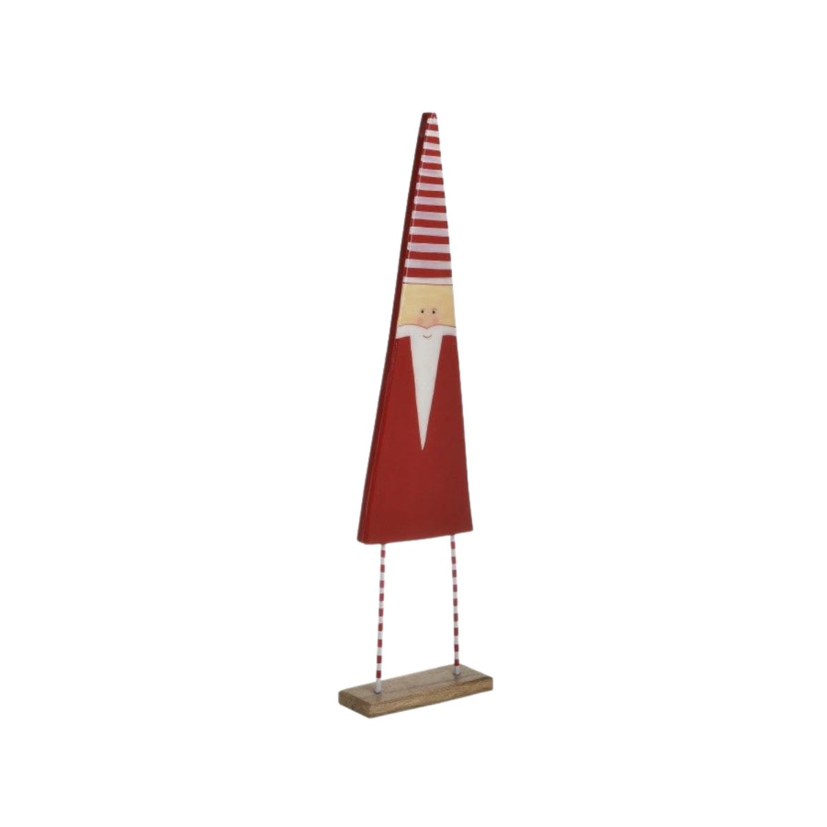 Decoratiune Craciun Statueta 17x6x65 cm, alb/rosu, lemn/metal, 1, hectarul.ro