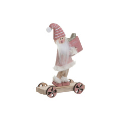 Decoratiune Craciun statueta roz ,din lemn, 12x4x19 cm