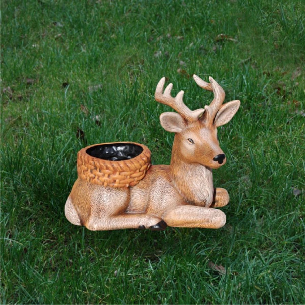 Decoratiune de gradina cerb cu ghiveci, 1, hectarul.ro