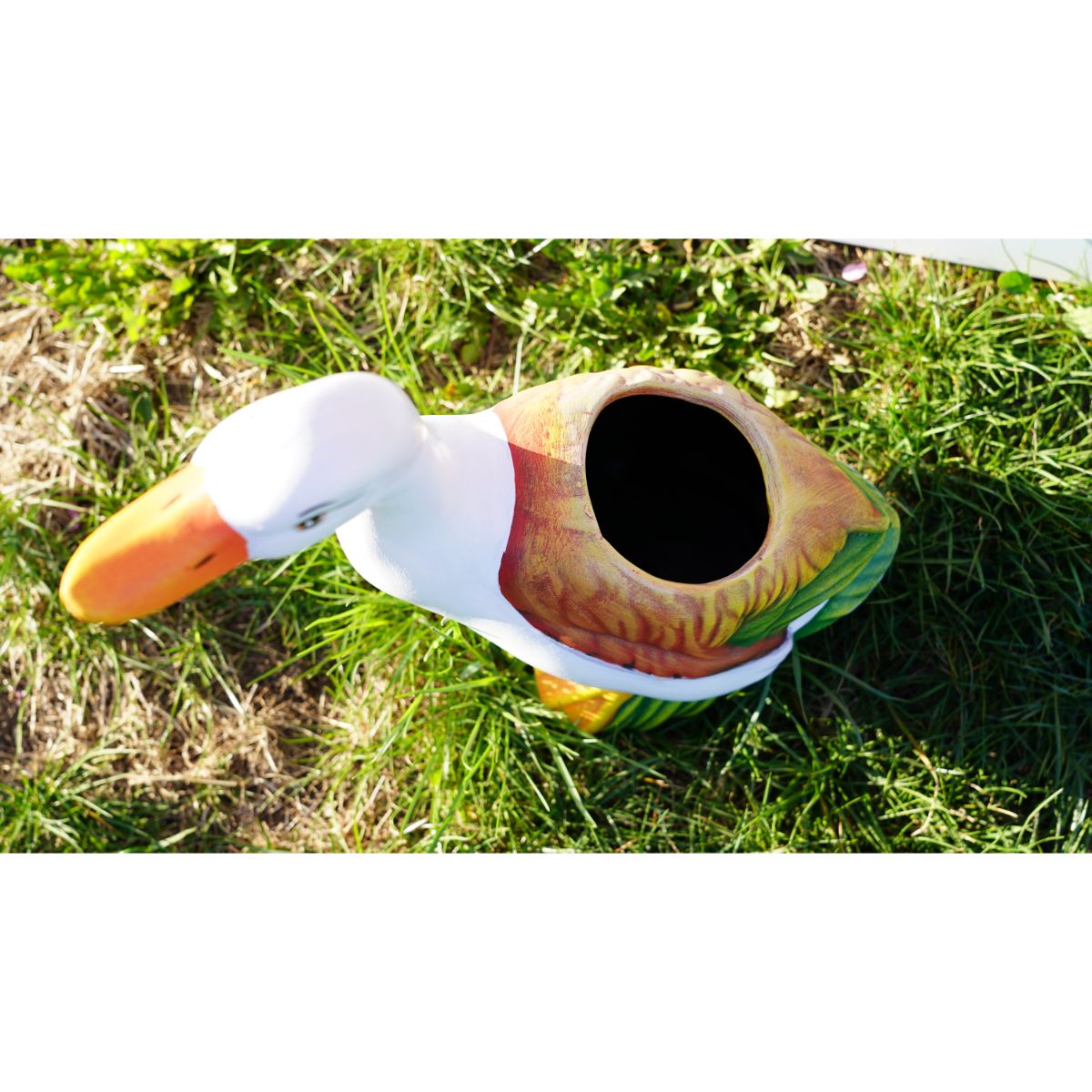 Decoratiune de gradina gasca cu ghiveci