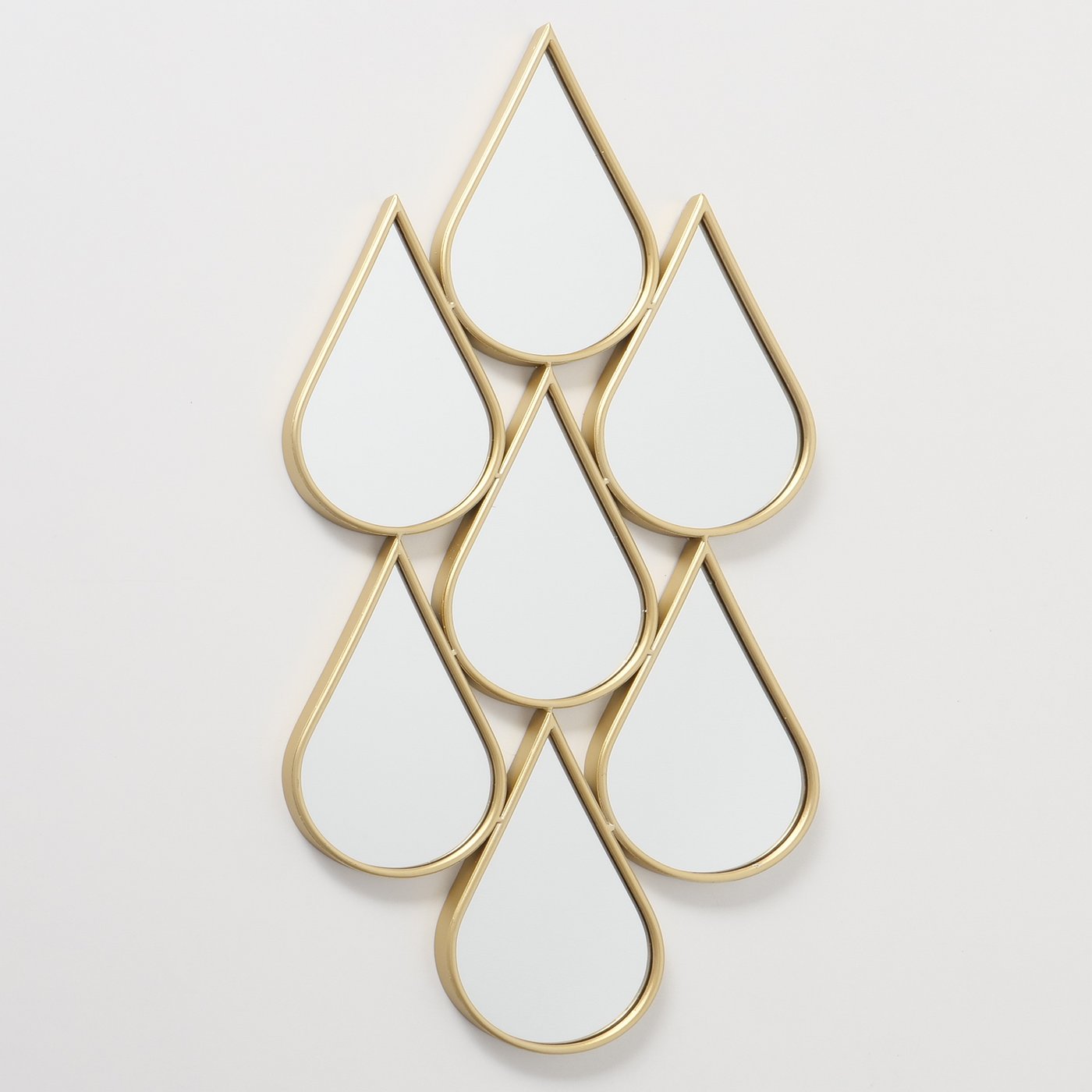 Decoratiune de perete cu oglinda, auriu, din fier, Martinique Boltze, 5, hectarul.ro