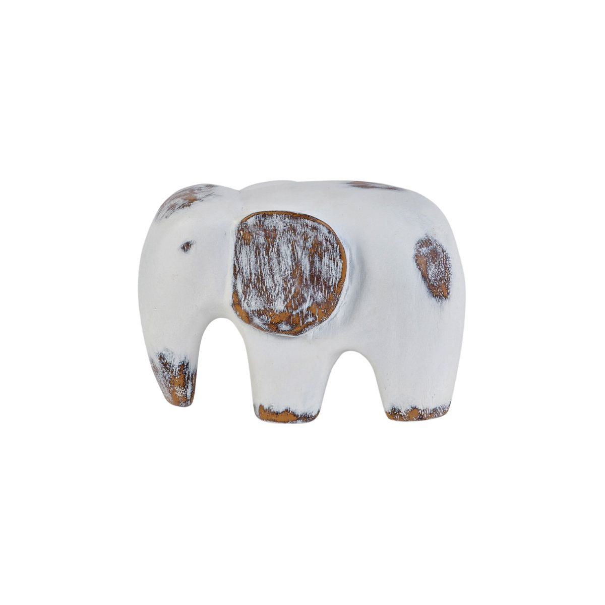 Decoratiune elefant alb din polirasina 9 cm Yazhi