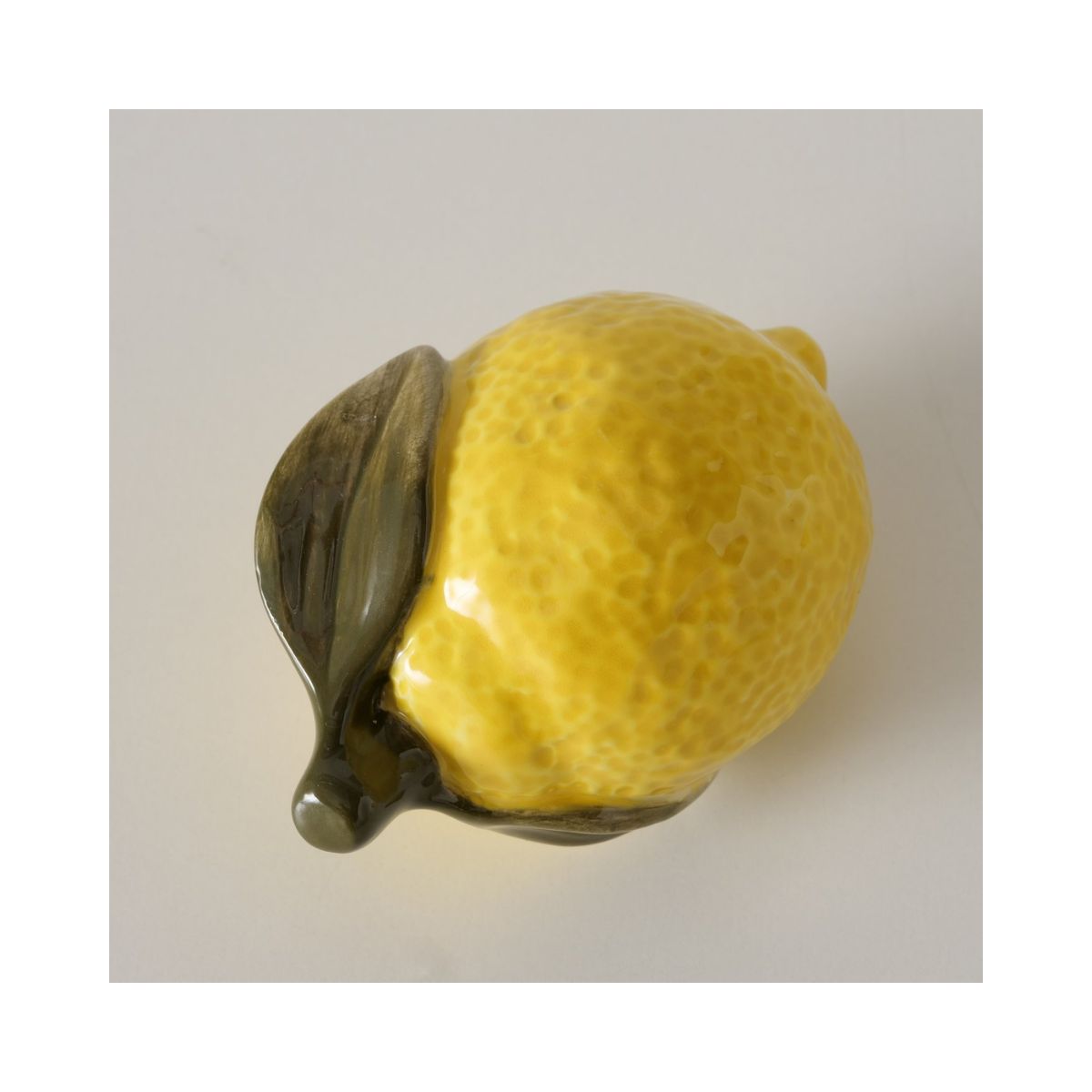 Decoratiune galbena din ceramica 9 cm Zitronella 2 leaves Boltze, 3, hectarul.ro
