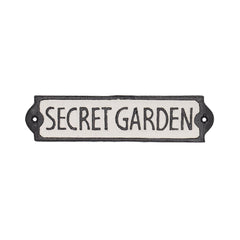 Decoratiune metalica de usa alb/negru 21,2 x H 5,1 cm "Secret Garden"