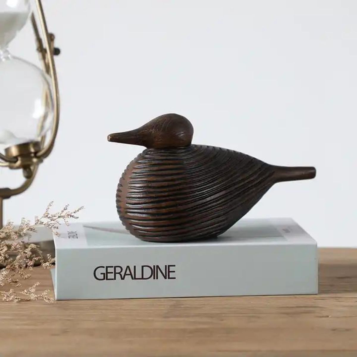 Decoratiune pasare maro din polirasina 11 cm Yazhi, 1, hectarul.ro