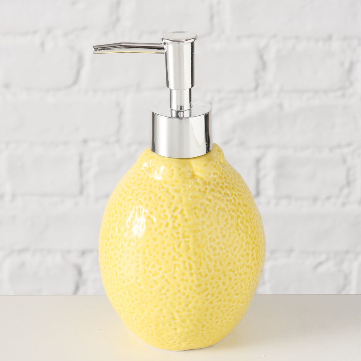 Dispenser ceramic galben pentru sapun lichid Limone Boltze