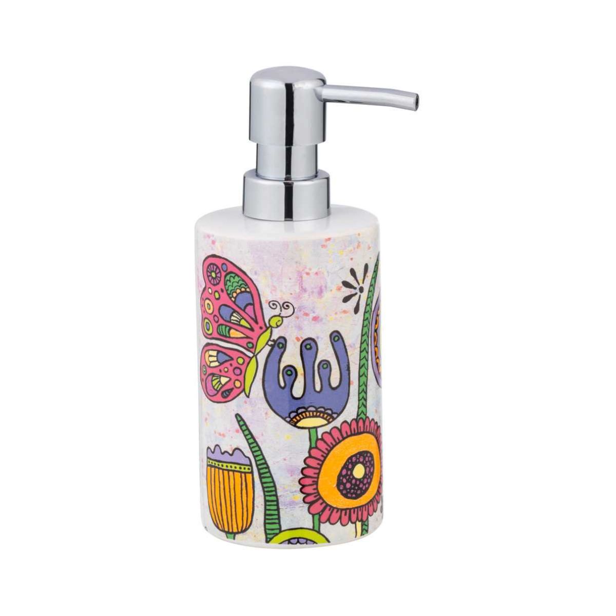 Dispenser sapun lichid multicolor din ceramica Full Bloom Rollin Art Wenko, 1, hectarul.ro