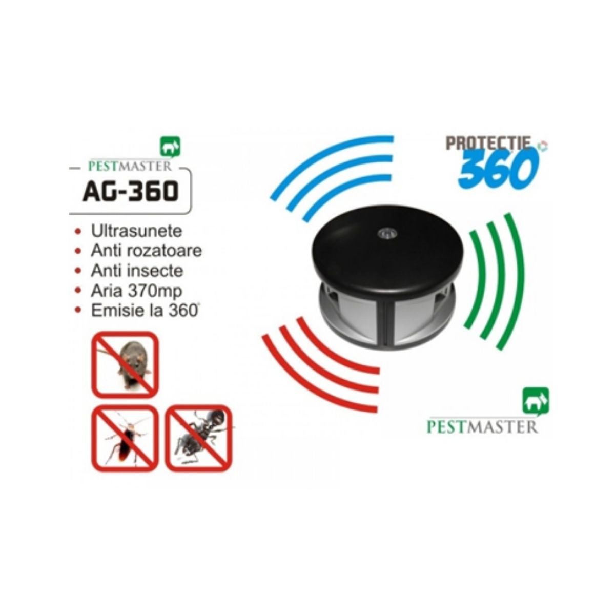 Dispozitiv electronic PestMaster AG360 (370 mp) Ultrasunete