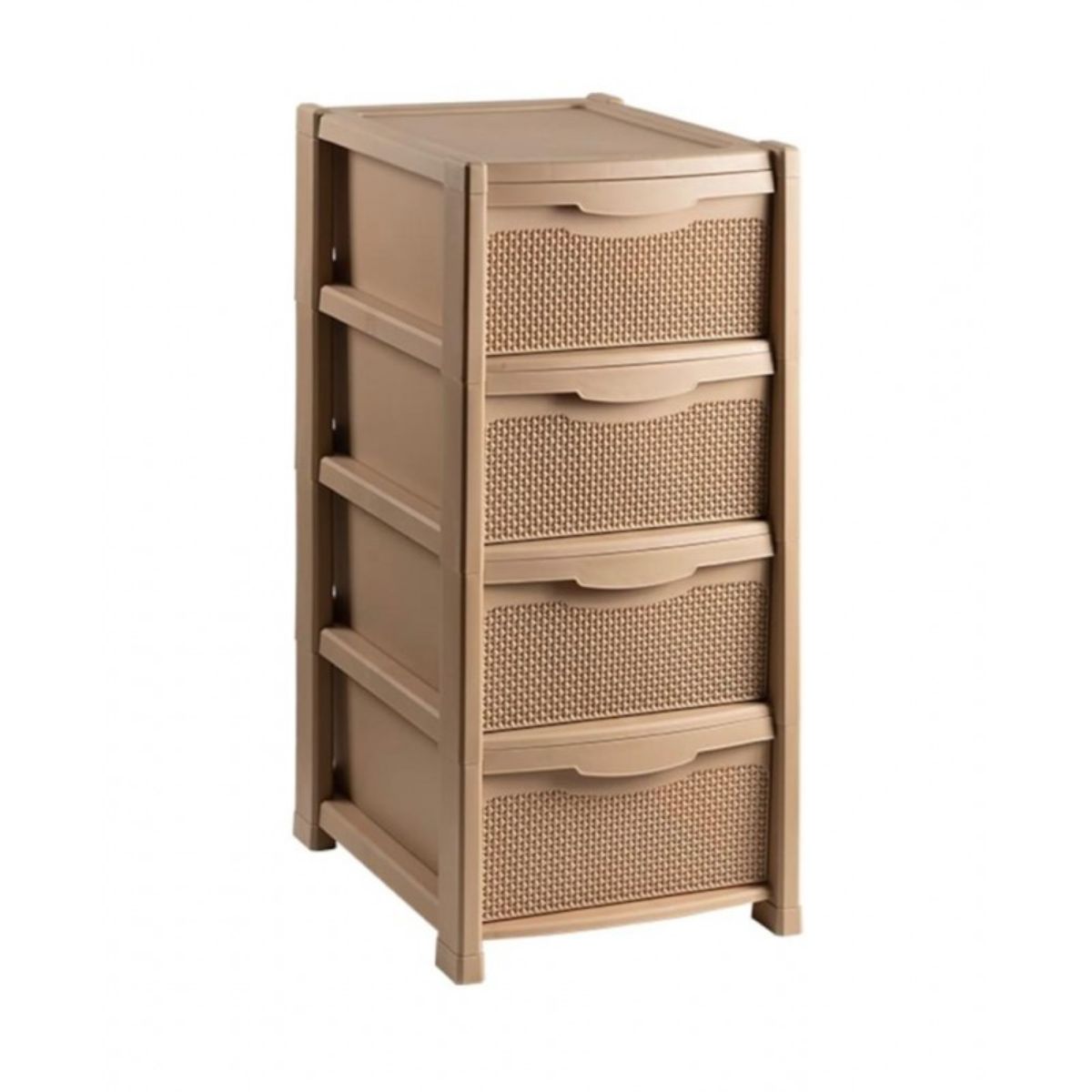 Dulap  depozitare cu 4 sertare bej perlat, 40 x 48 x 90 cm din plastic, 1, hectarul.ro