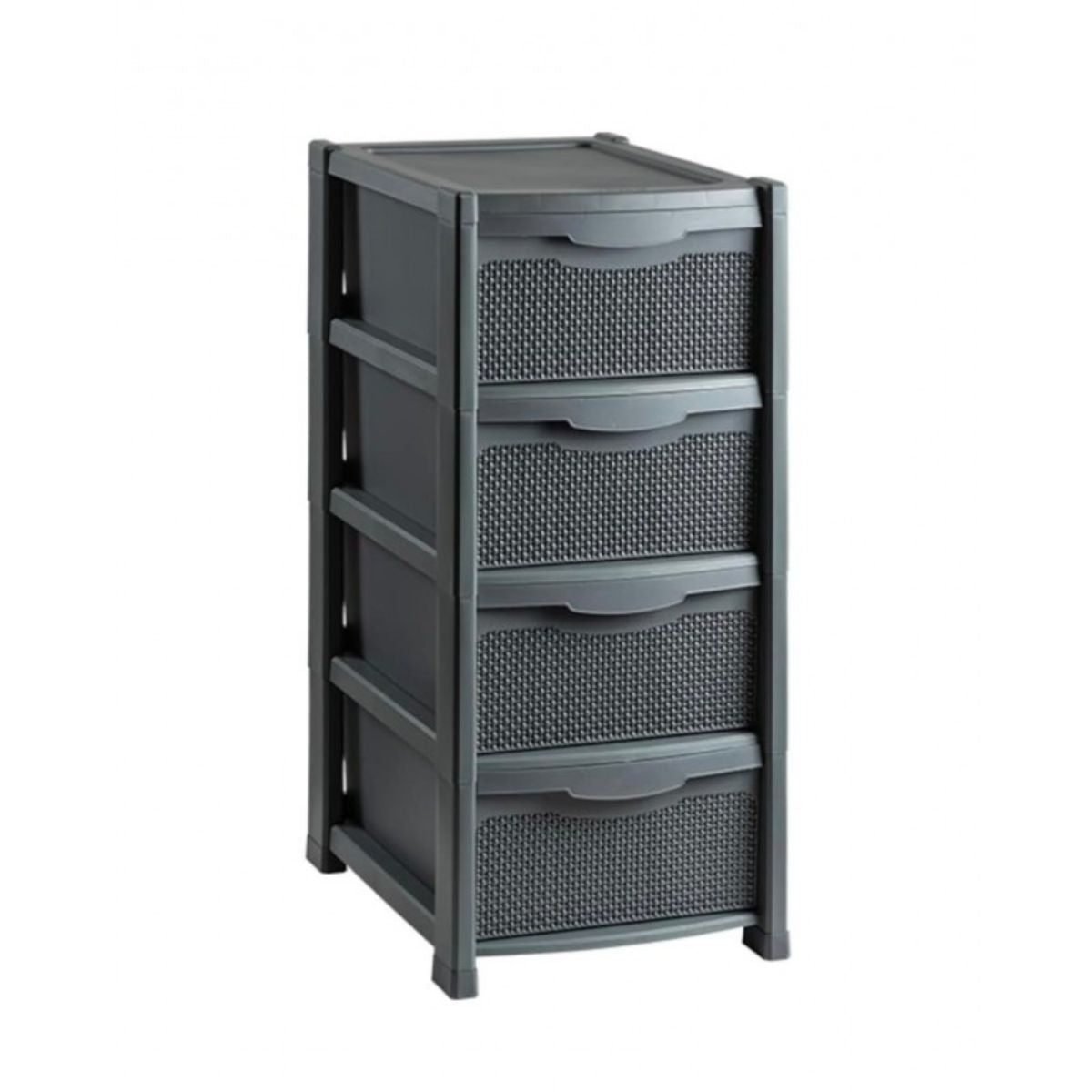 Dulap  depozitare cu 4 sertare gri perlat, 40 x 48 x 90 cm din plastic, 1, hectarul.ro