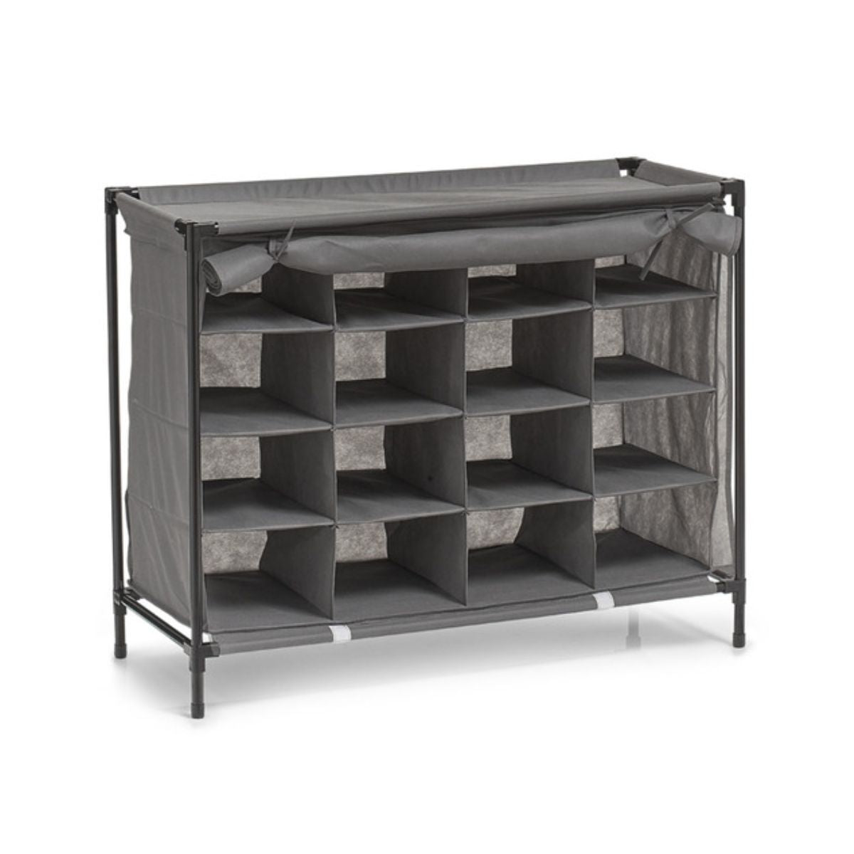Dulap textil pentru incaltaminte cu 16 compartimente, gri, Textile Shoe Rack Zeller, 1, hectarul.ro