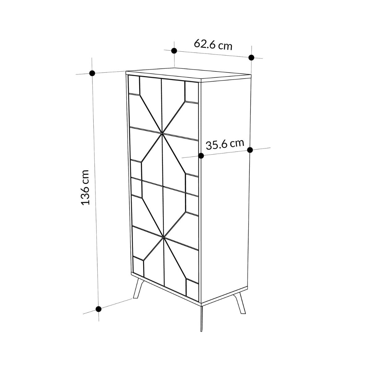 Dulap alb din PAL melaminat 136 cm Dune Decortie