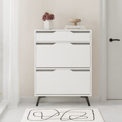 Dulap de pantofi alb din PAL melaminat 110 cm Asta Decortie