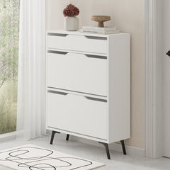 Dulap de pantofi alb din PAL melaminat 110 cm Asta Decortie