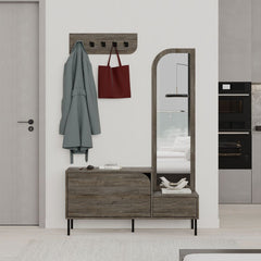 Set dulap de pantofi maro inchis din PAL melaminat 112x172 cm Mila Decortie