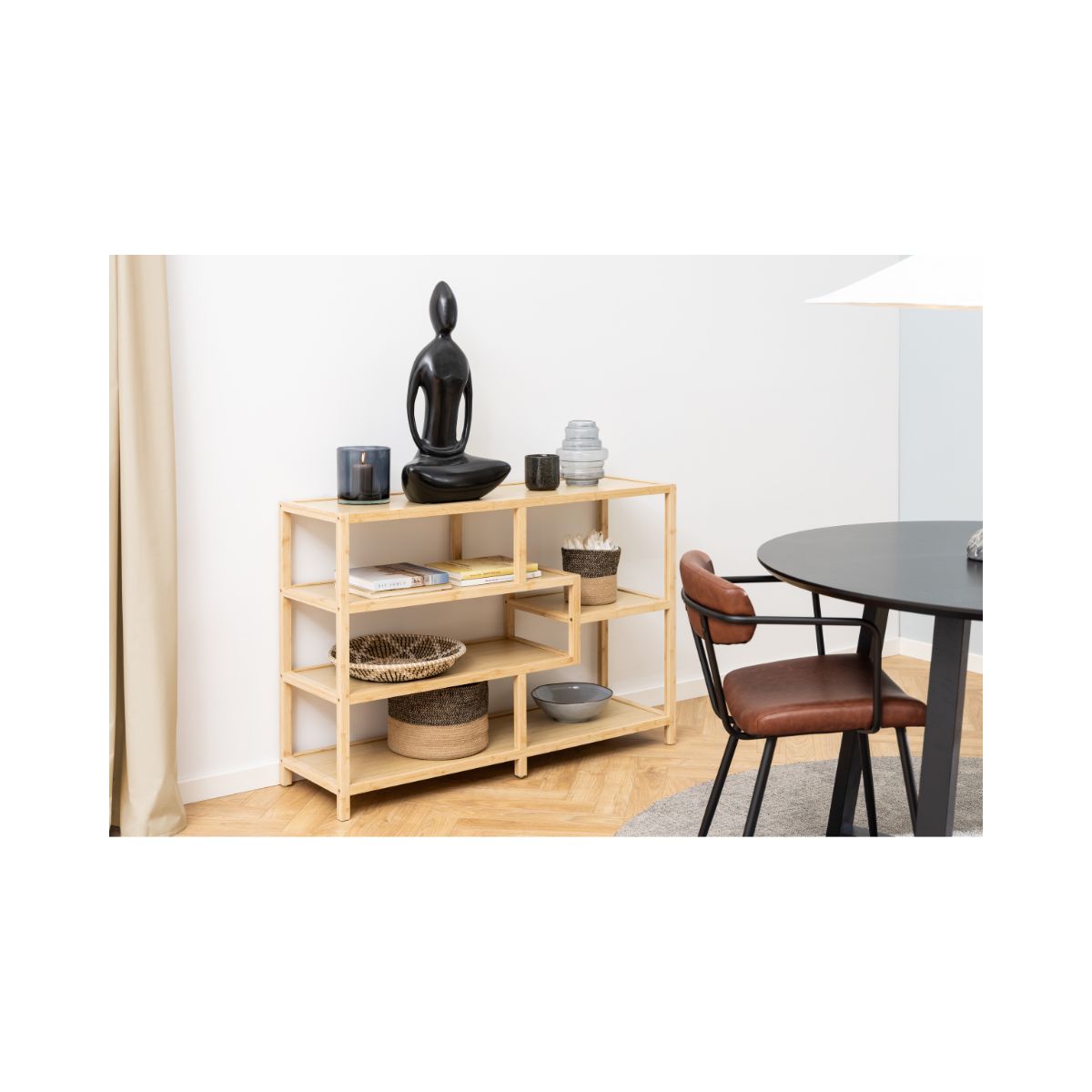 Etajera maro din lemn de bambus 114 cm Moso Actona, 7, hectarul.ro