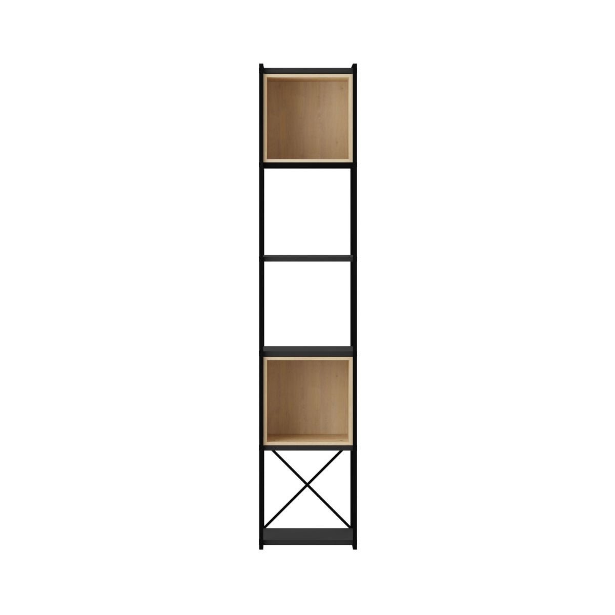 Etajera negru / maro din PAL melaminat 179x36 cm Vale Decortie, 1, hectarul.ro