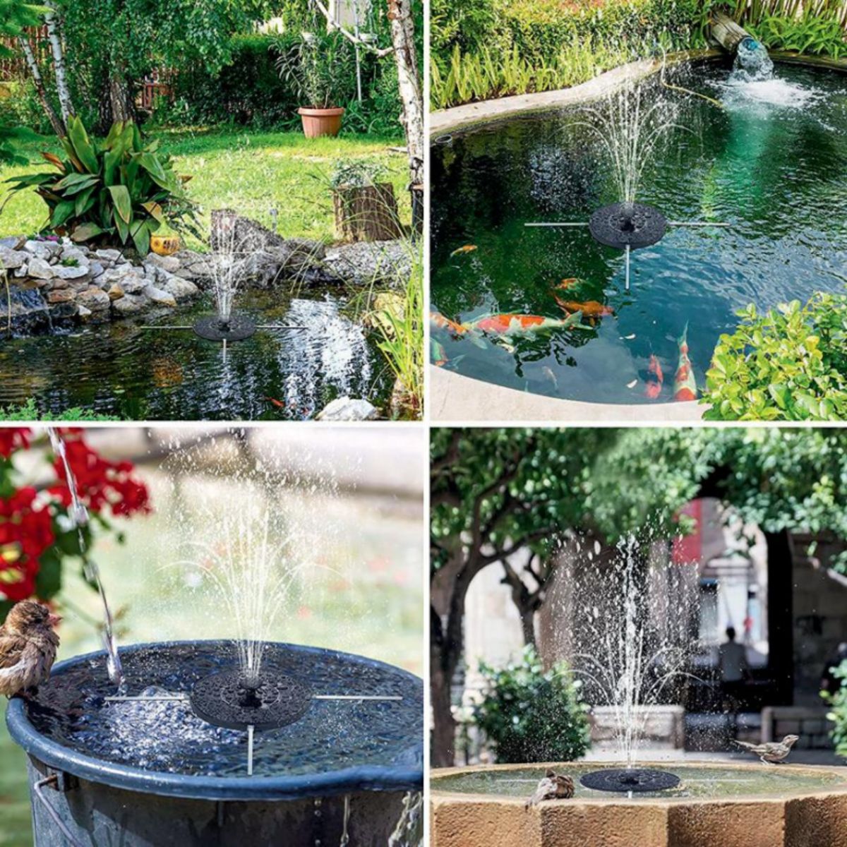 Fantana de gradina ornamentala, solara, plutitoare, stropitoare, 16 cm, 4, hectarul.ro