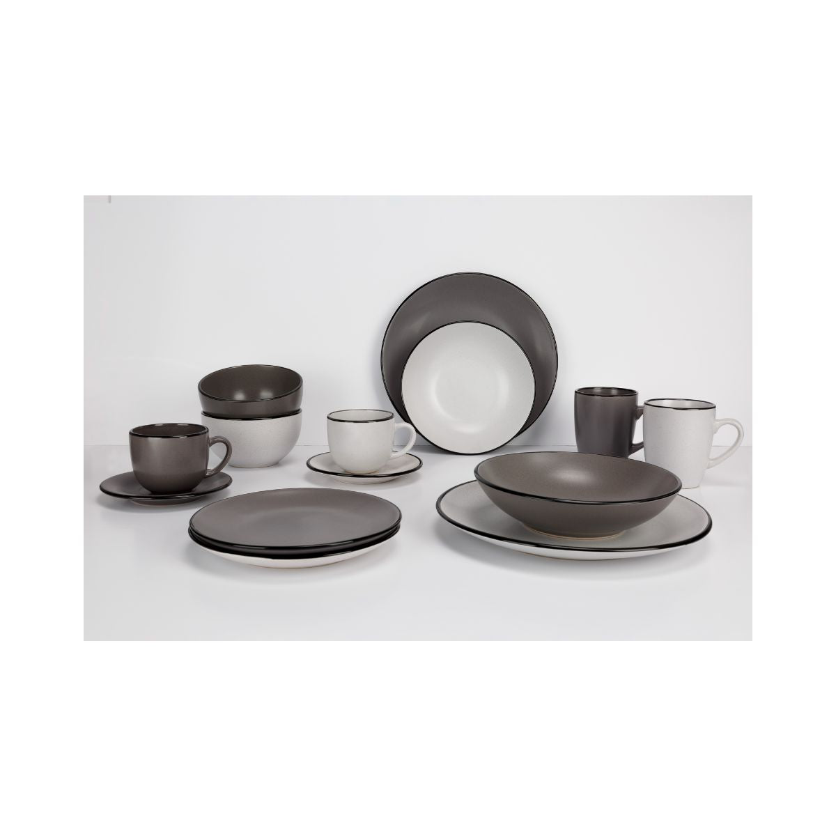 Farfurie alb/negru din material ceramic Ø19,5 cm Speckle Cosy&Trendy, 2, hectarul.ro