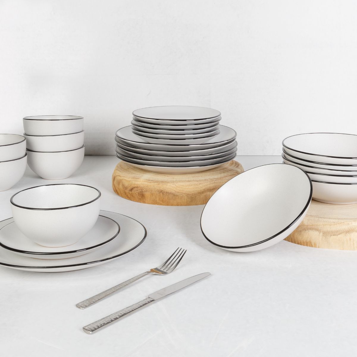 Farfurie alb/negru din material ceramic Ø19,5 cm Speckle Cosy&Trendy, 3, hectarul.ro