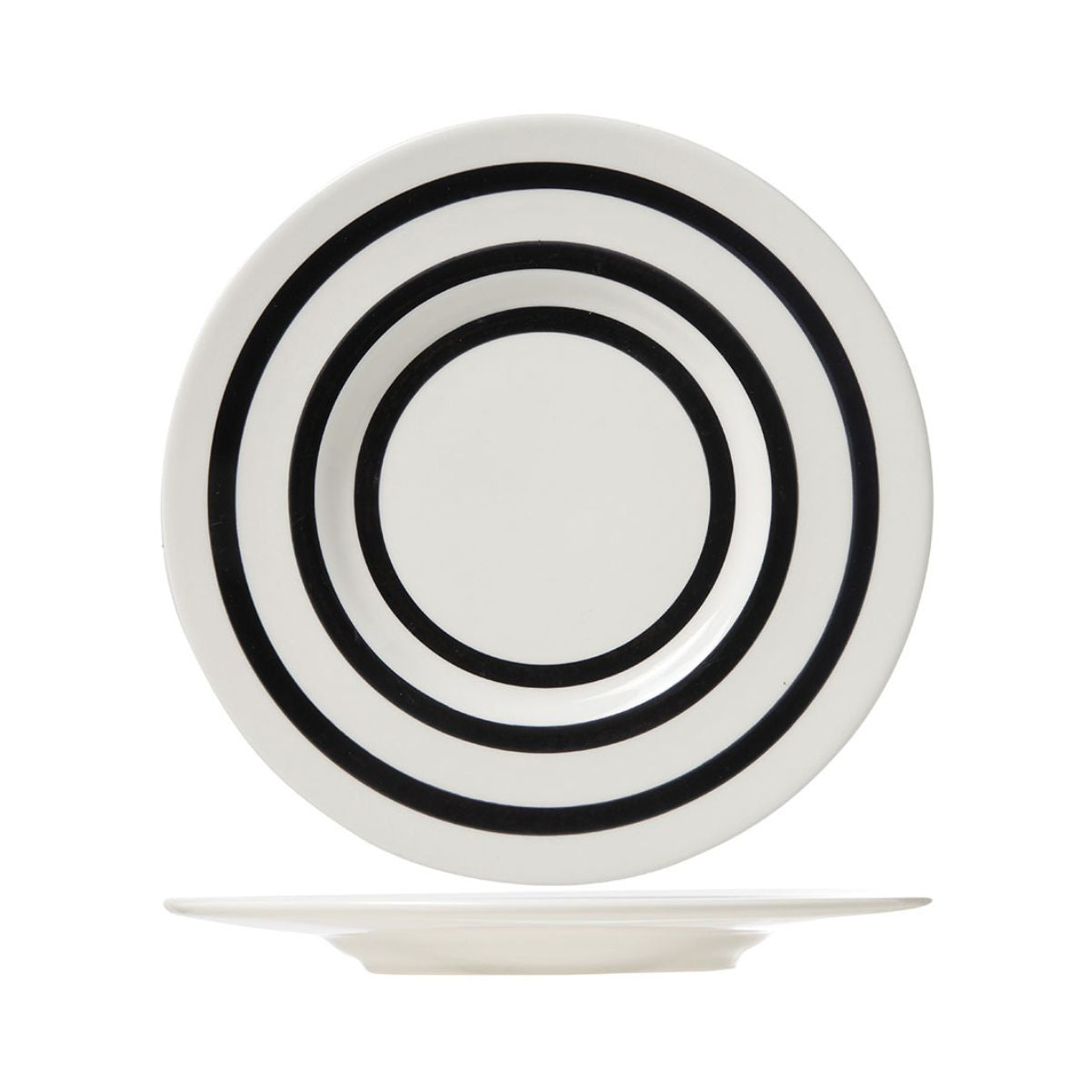 Farfurie alb/negru din material ceramic Ø22 cm Black Bands Cosy&Trendy, 1, hectarul.ro