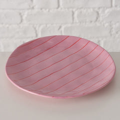 Farfurie asimetrica roz din ceramica 19,8 x 18,3 cm Nordica Boltze
