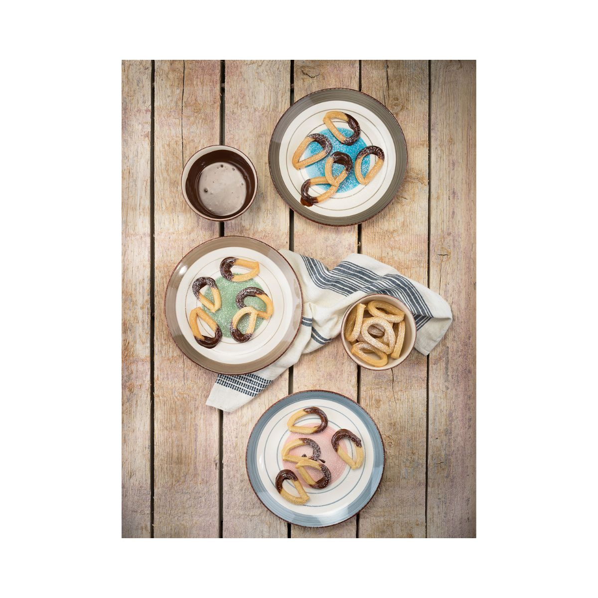 Farfurie roz/multi din material ceramic Ø27 cm Larissa Cosy&Trendy, 3, hectarul.ro