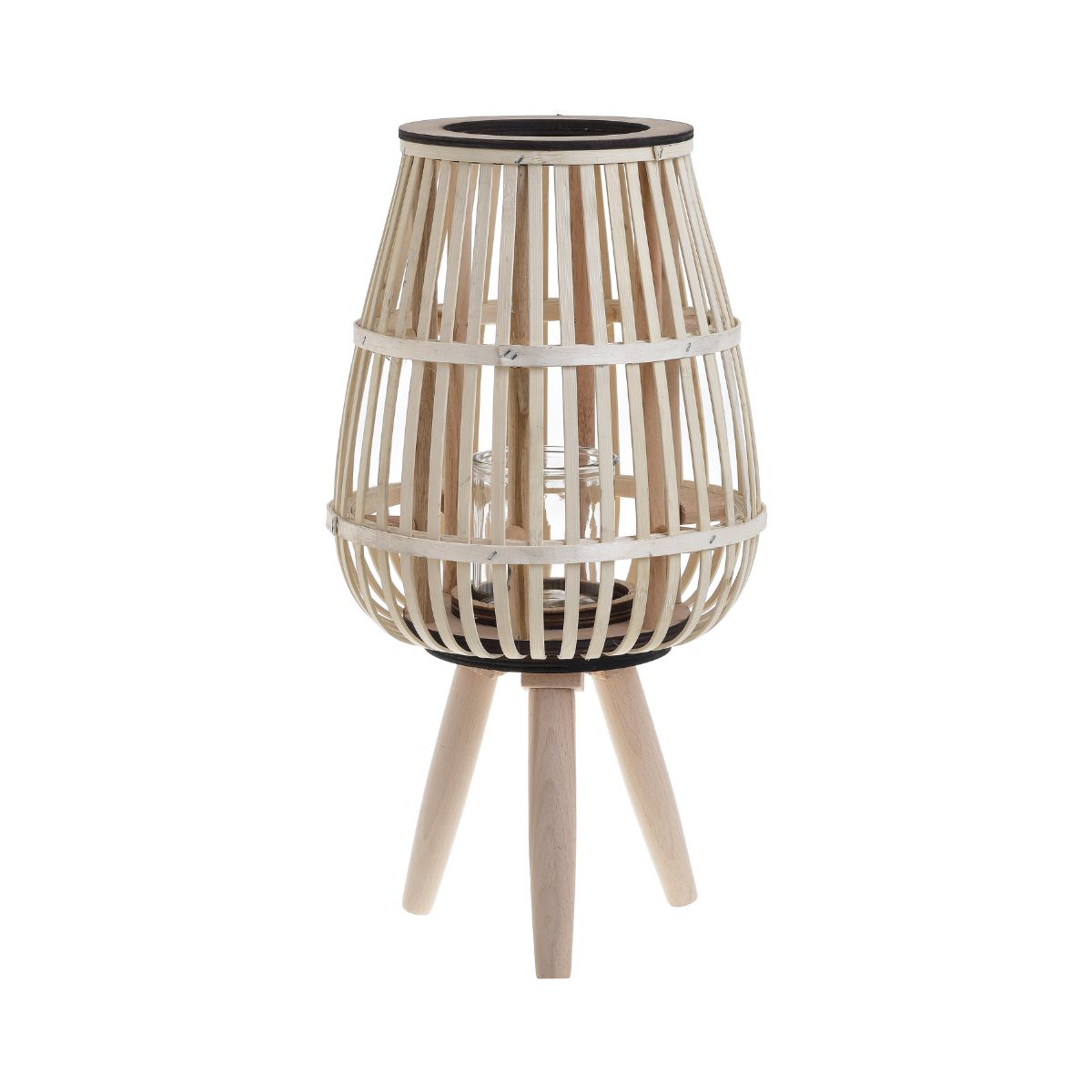 Felinar din lemn Ø23Χ42 cm Natural Inart