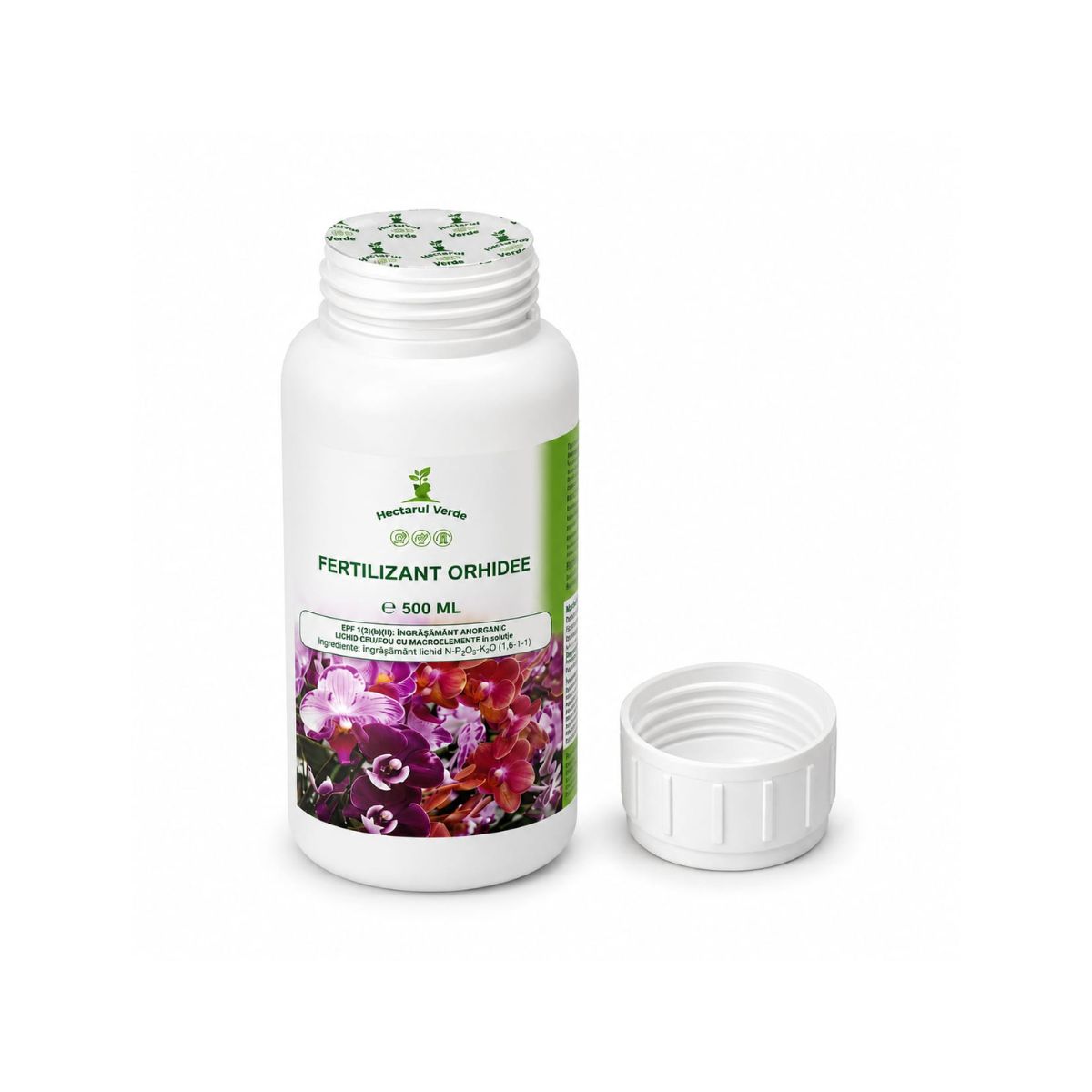 Fertilizant orhidee Hectarul Verde 500 ml, NPK 3-2-3 + Mg, microelemente și extract de alge, 2, hectarul.ro