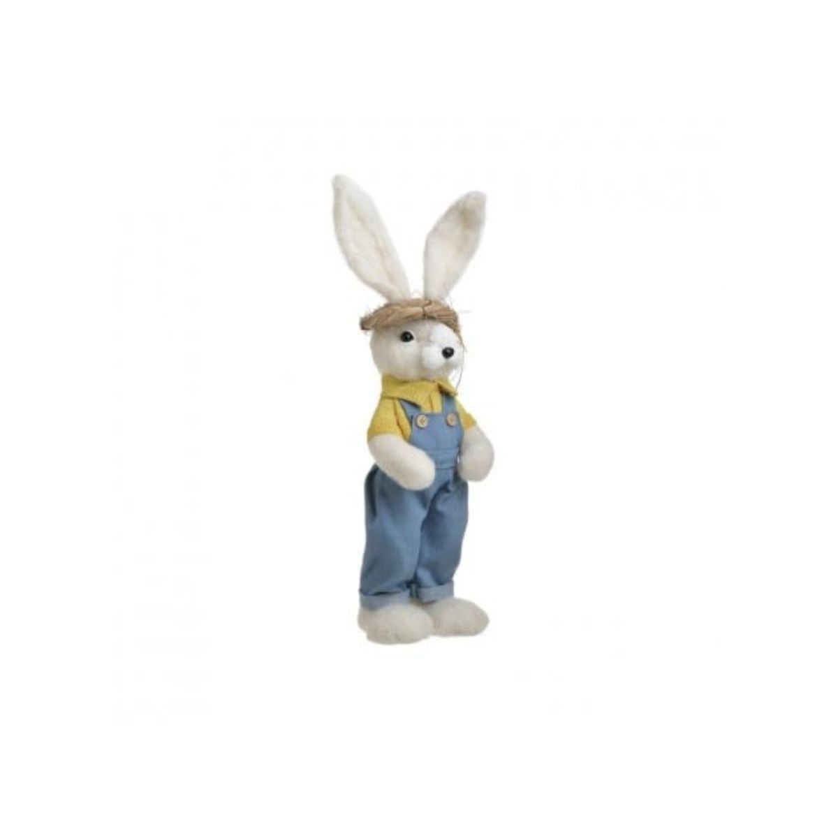 Figurina iepuras in salopeta din plus si spuma, 44 cm, 1, hectarul.ro