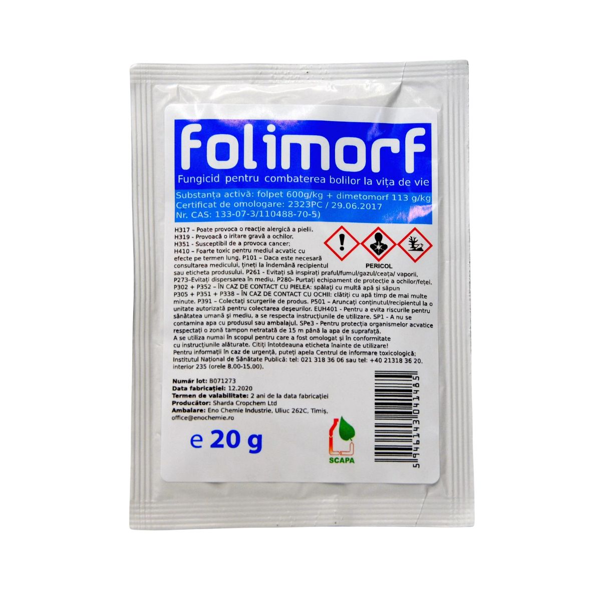 Fungicid pentru vita de vie, 20 grame, FOLIMORF, OEM