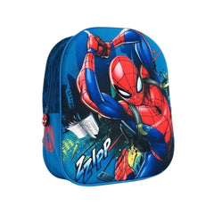 Ghiozdan 3D Disney pentru gradinita, Spider man , bleu/rosu , 32 Cm