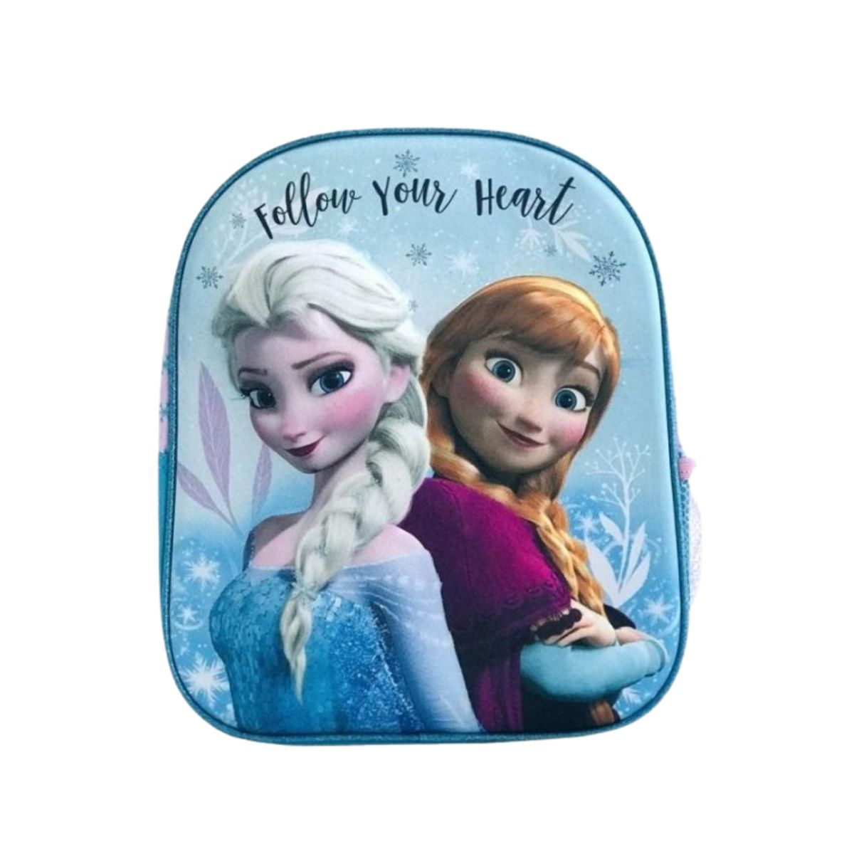 Ghiozdan 3D Frozen pentru gradinita, Ana si Elsa , roz/bleu32 Cm
