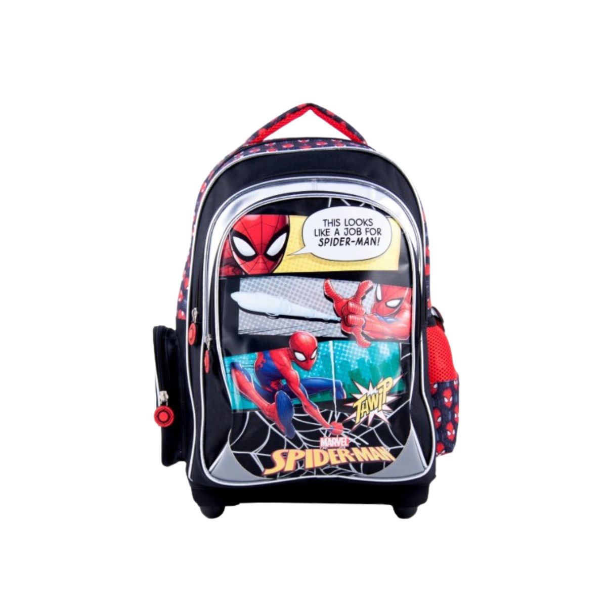 Ghiozdan Mare cu 5 Compartimente, Spider Man, albastru/rosu,42 Cm