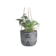 Ghiveci ceramic  suspendat cu planta, dimensiuni Φ11Χ18/53