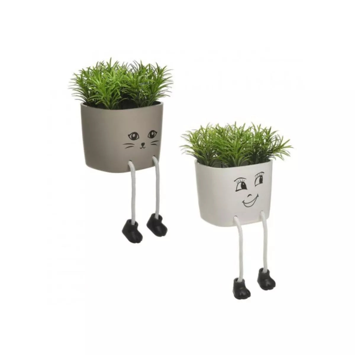 Ghiveci cu plante decorative din plastic 12cm Pisica