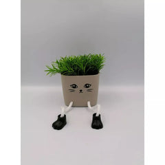 Ghiveci cu plante decorative din plastic 12 cm Smiley face