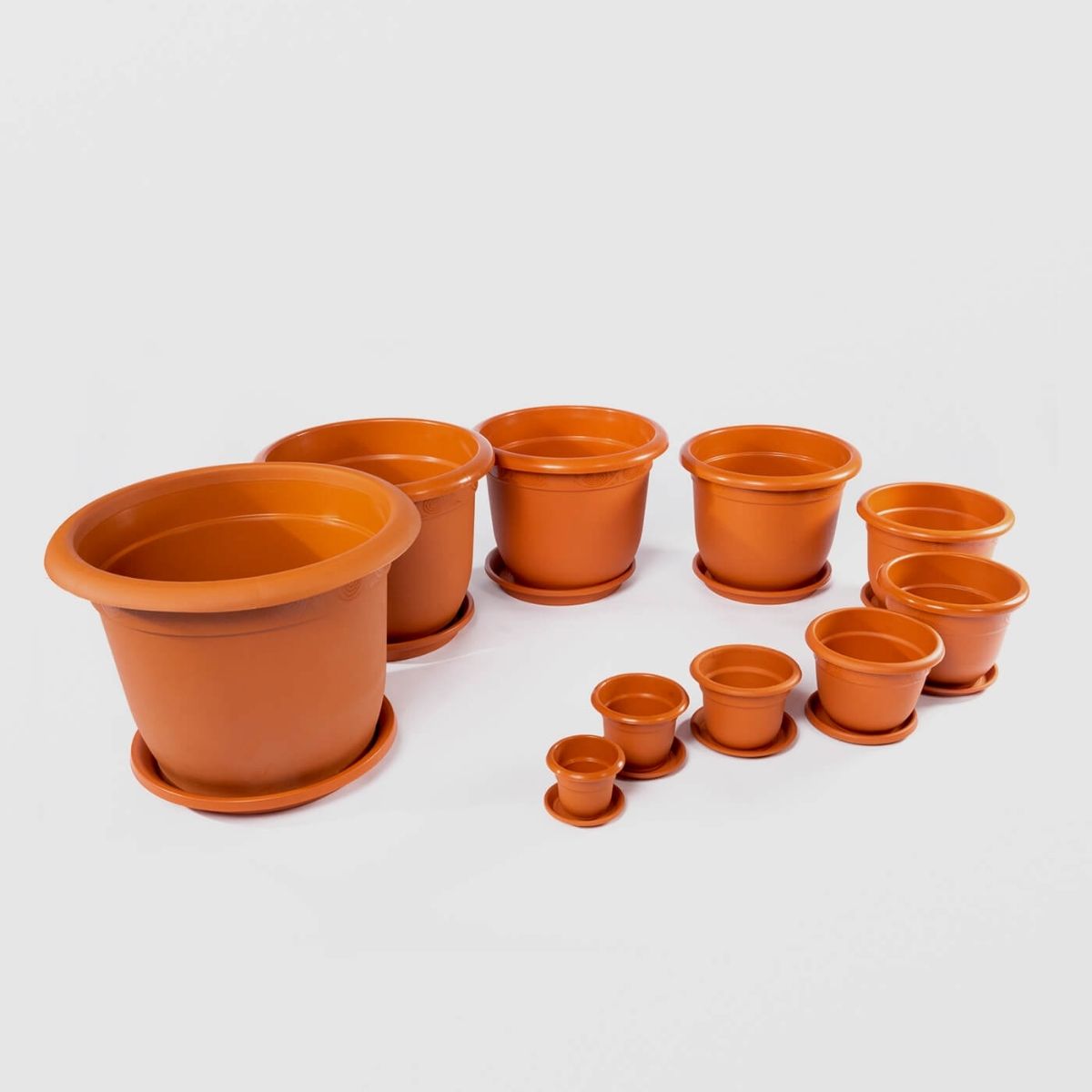 Ghiveci cu Tava STERK, 20X16 cm, Plastic Maro, nr.8