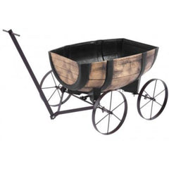 Ghiveci decorativ butoi whiskey, 41.5x29x19cm