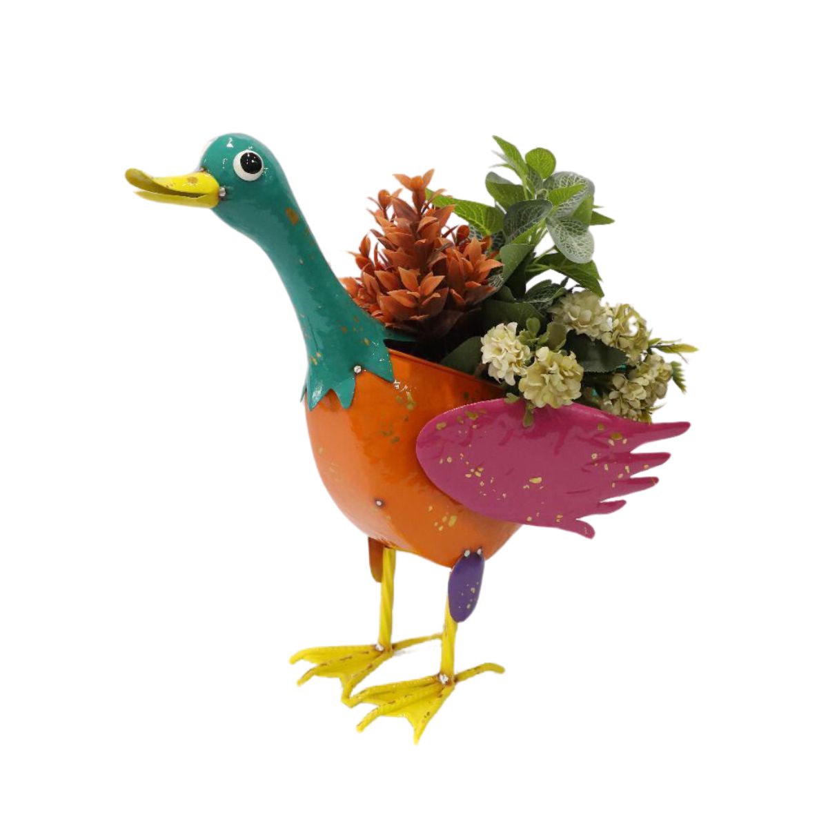 Ghiveci decorativ din metal vopsit Ratusca verde, 2, hectarul.ro