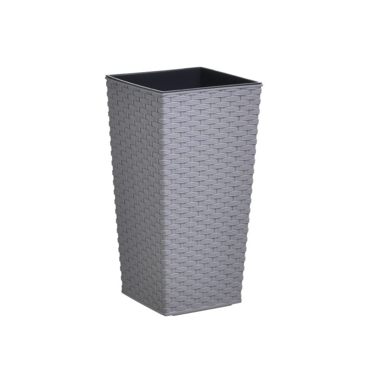 Ghiveci gri din plastic 19X19Χ36 Inart