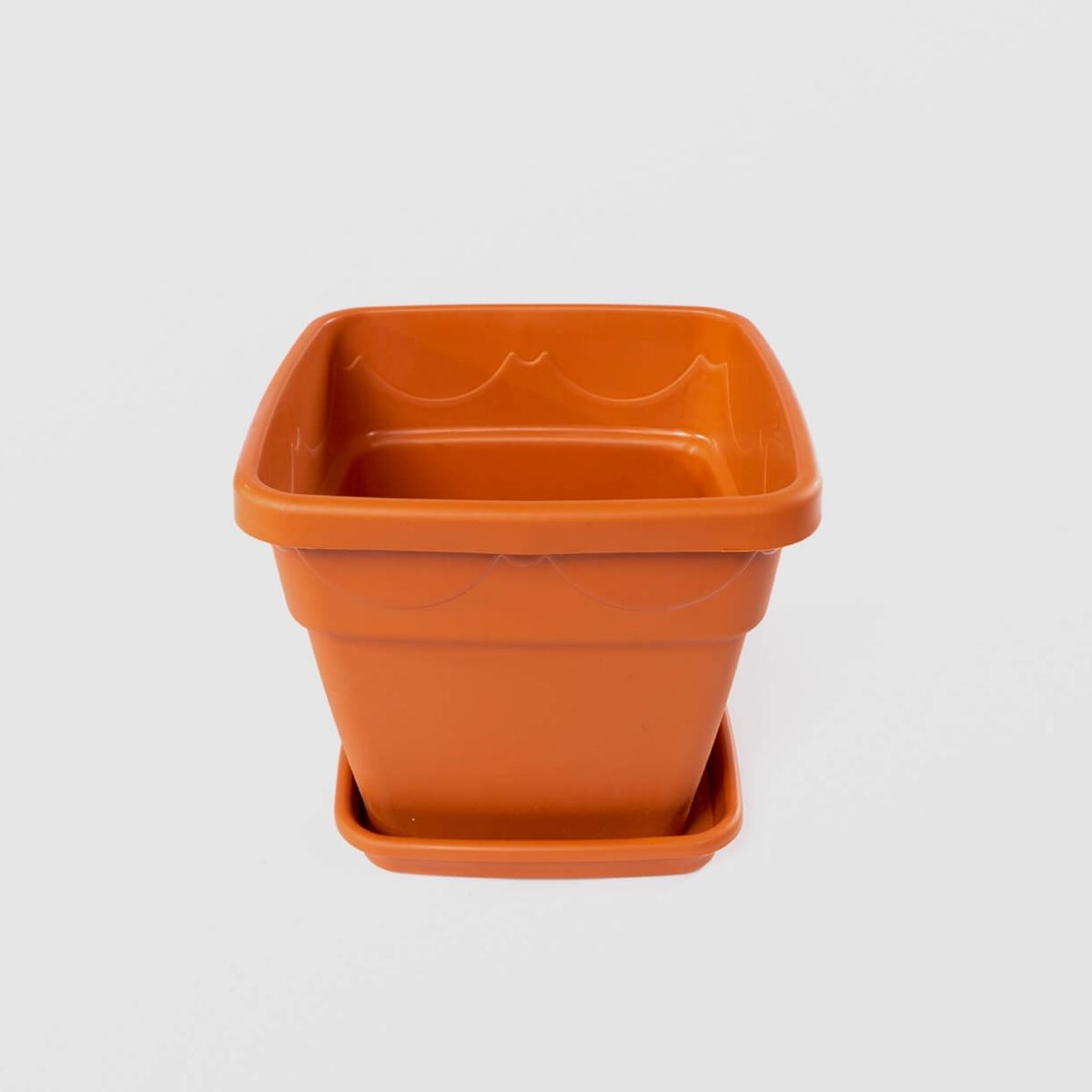 Ghiveci patrat cu tavita Sterk 25x21cm, nr.4, 1, hectarul.ro