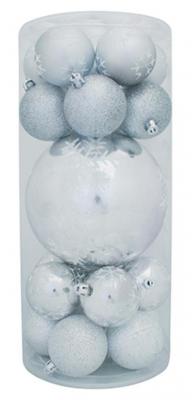 Globuri de Craciun MagicHome, 20 buc, argintiu, mix, 6-17 cm, 1, hectarul.ro